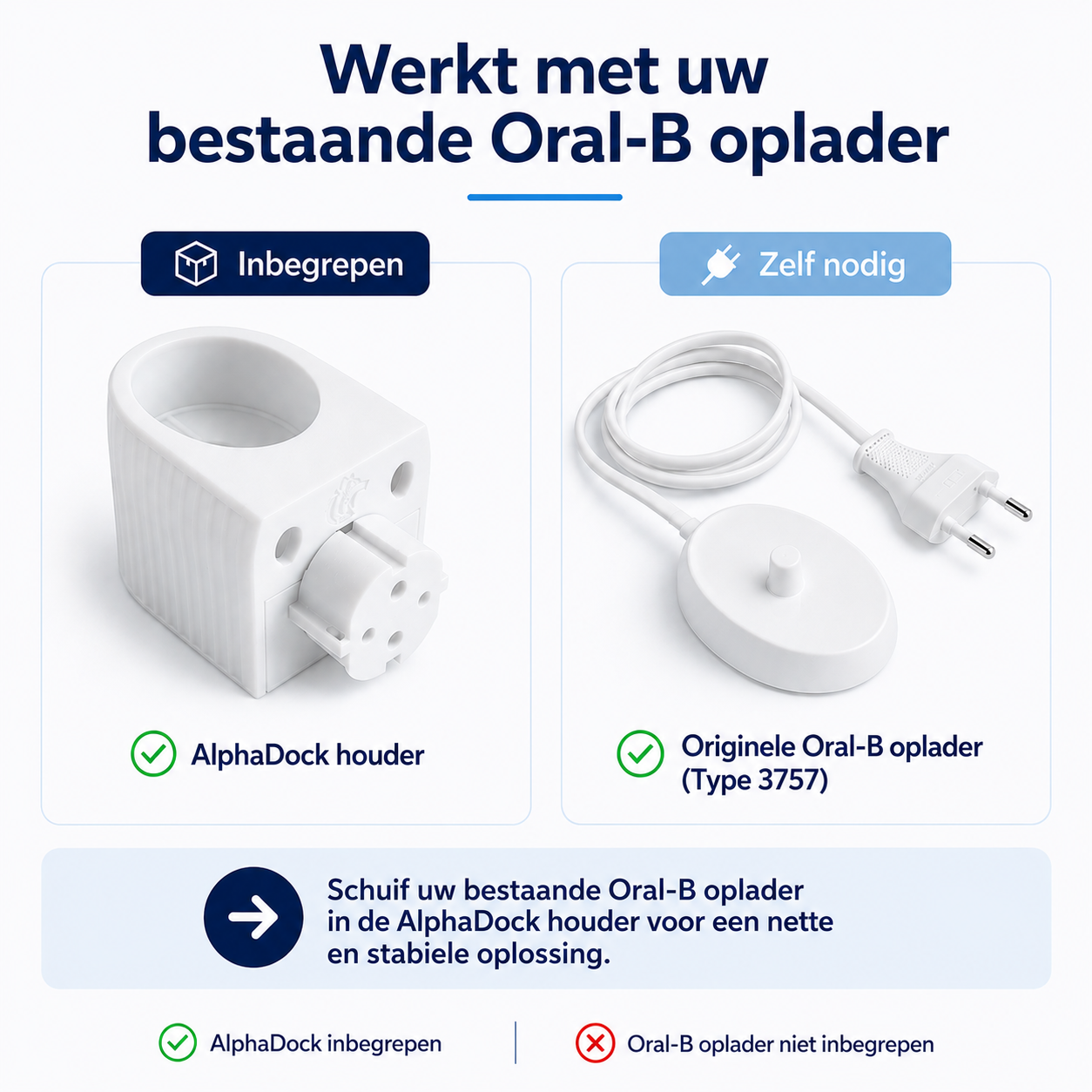 Laderhouder voor Oral-B - Ovaal - Wandmontage